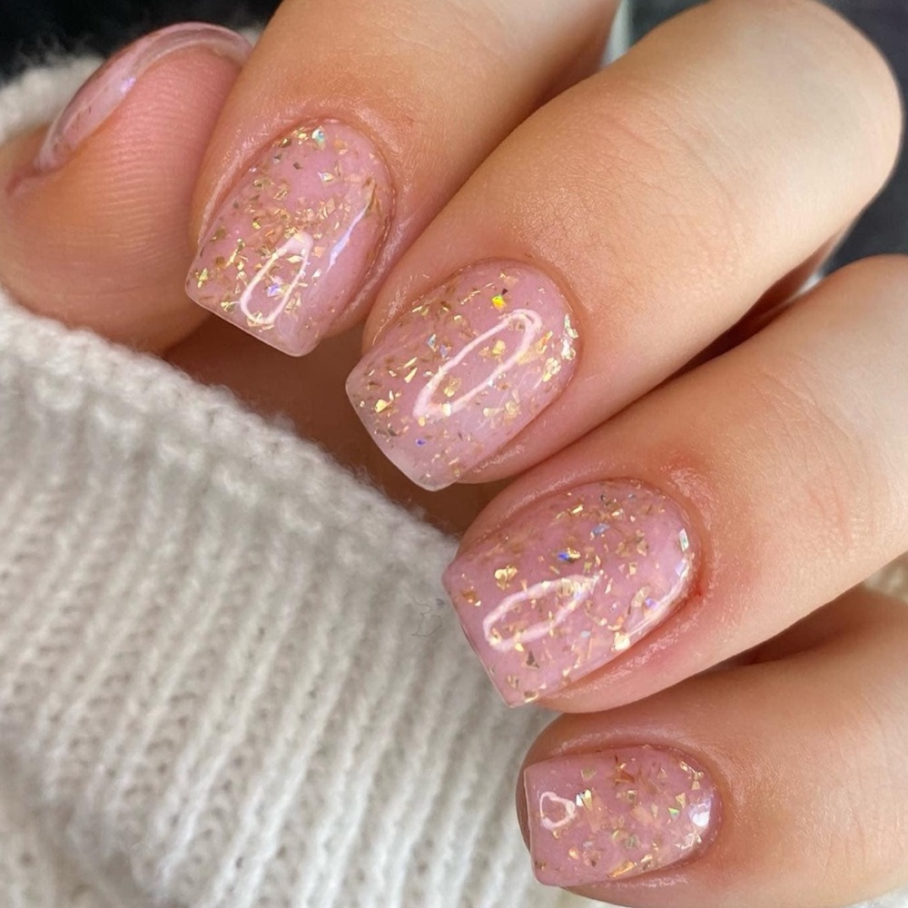 Sparkle & Co Miss Matched Nail Dip Powder Mini Brand New Pink Neutral Gold Flake